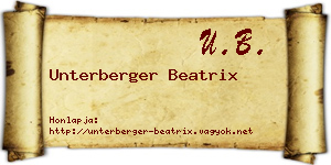 Unterberger Beatrix névjegykártya